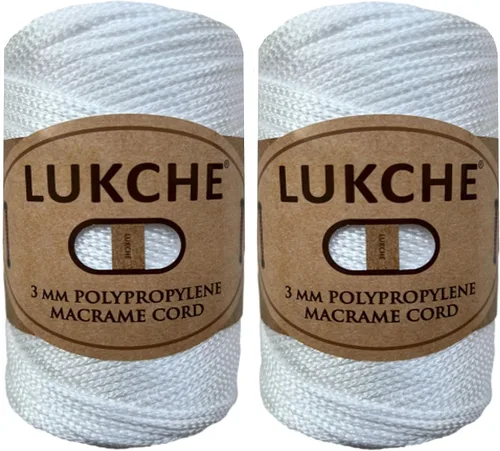 Miniatura 19 de Cordón de macramé de poliéster premium de 3 mm (134.72 metros), (250 g) 100% cuerda de macramé de polipropileno, hilo de crochet de macramé colorido