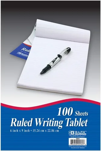 Miniatura 9 de BAZIC Products Bloc de escritura de 100 hojas de 6 x 9 pulgadas, cuaderno rayado de notas a rayas, papel de notas fácil de rasgar para oficina