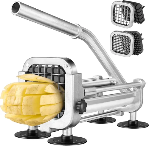 Miniatura 9 de Cortador de papas fritas, Ruooson - Cortador profesional de papas con cuchillas de acero inoxidable de 1/2 pulgada, ideal para papas enteras