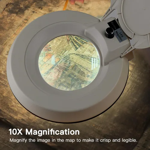 Miniatura 2 de 10 lupas con luz y soporte, lámpara de escritorio con luz LED regulable con abrazadera, lupa manos libres, brazo de acero inoxidable ajustable