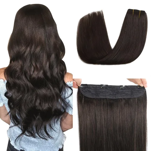 Miniatura 20 de XDhair Extensiones de cabello humano con alambre de 70 g, 14 pulgadas, balayage, color marrón dorado con rubio caramelo Remy, extensiones de cabello