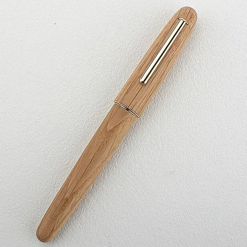 Miniatura 8 de Jinhao 9036 Natural Wood Vintage Fountain Pen Ink Pen (Fine Nib 0.5mm, Oak wood)
