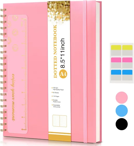 Miniatura 16 de Lined Spiral Notebook Journal 8.5” x 11”, A4 Large Notebooks for Women Men, College Ruled Journal, 100 GSM Paper, Plastic Hardcover Spiral Bound