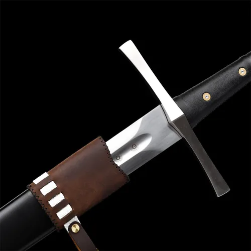 Miniatura 8 de Fidestisan Espada medieval hecha a mano de 46 pulgadas, hecha a mano, estilo moderno, caballero largo, espiga completa 5160, tratamiento térmico