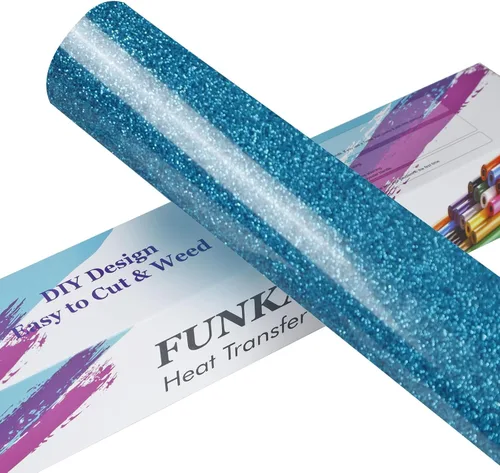 Miniatura 12 de FUNKAKA Rollos de vinilo de transferencia de calor HTV negro con purpurina, vinilo de poliuretano para planchar de 12 pulgadas x 25 pies