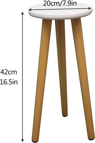 Miniatura 2 de A2 - Soporte alto para plantas de interior, mesa auxiliar redonda de madera con soporte para macetas, decoración moderna del hogar