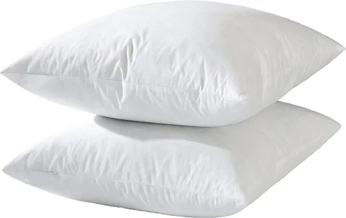 Miniatura 10 de basic home Insertos de Almohadas Decorativas de 12x20 - Insertos de Almohadas de Plumas de Plumón - Oblongo - Tela de Algodón - Juego de 2 - Blanco.
