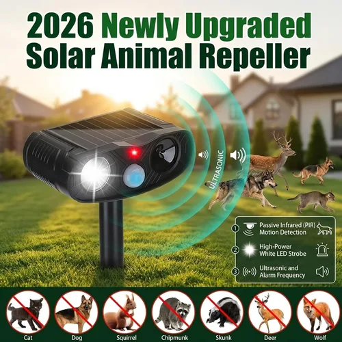 Miniatura 3 de Repelente solar ultrasónico de gatos 2026, dispositivos repelentes de ciervos para exteriores, paquete de 4 repelentes solares de animales