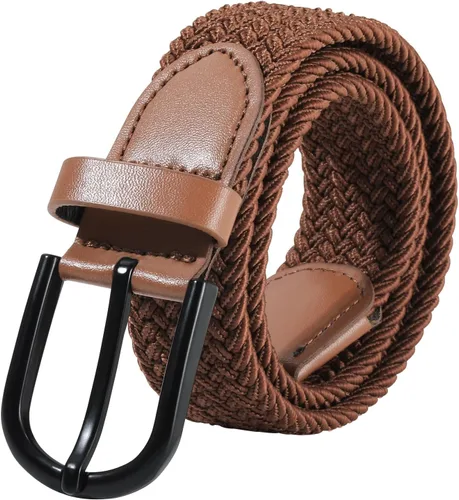 AWAYTR Cinturón trenzado elástico para niños, cinturón de béisbol de golf elástico con hebilla de pasador negro para niños y niñas de 4 a 12 años