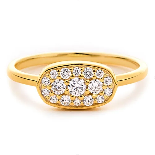 STORYJEWELLERY Anillos de declaración para mujer, anillos de cóctel para mujer, anillo de sello Art Deco, anillos de dedo índice y meñique pavé