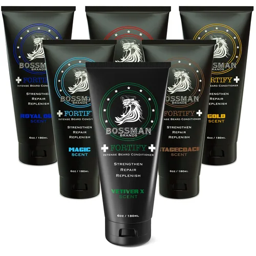 Bossman Paquete variado de acondicionador para barba – suavizante e hidratante Kit de cuidado de barba para hombres – Crema y loción para barba –
