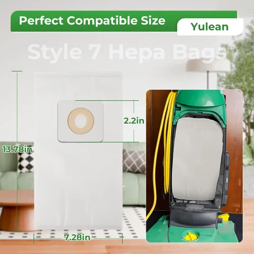 Miniatura 3 de Paquete de 4 bolsas de vacío HEPA estilo 7 compatibles con aspiradoras verticales Bissell: PowerForce 1739 3522 3525 71Y7, PowerGlide 3545, Plus