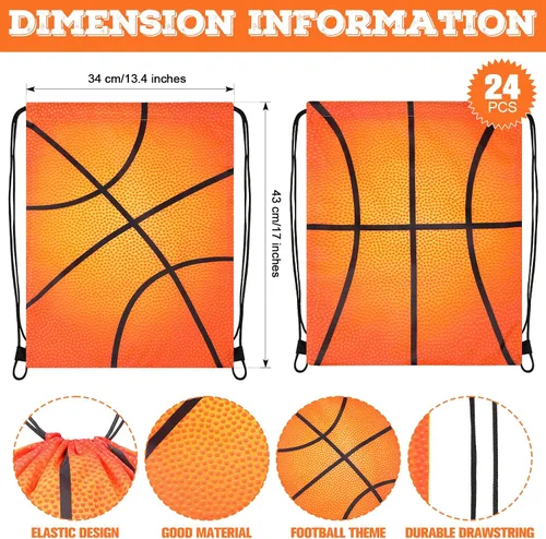Miniatura 9 de Eccliy 24 bolsas de baloncesto con cordón para deportes, gimnasio, con cordón para baloncesto, regalos para adultos