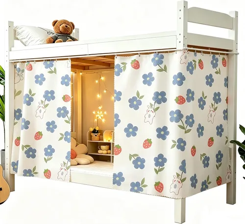 Miniatura 18 de Navhao 2 Paneles, Cortinas de Litera Inferior de Tela Dosel de Cama Cortinas para Estudiantes Redes de Sombreado para Cama Individual, 45.3*78.7