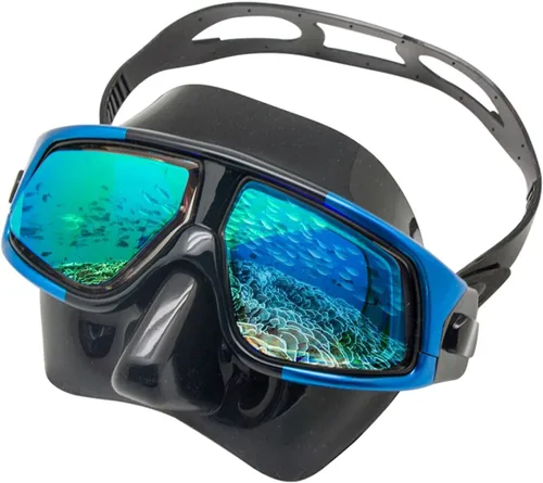 Miniatura 7 de Máscara de buceo óptica positiva, máscara de snorkel con lentes de vidrio templado, protección UV antivaho Silver Dive W/ Snorkel