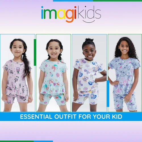 Miniatura 3 de Disney Conjunto de camiseta acanalada y pantalones cortos de ciclismo para recién nacidos a niños grandes (0-3 meses - 14-16)