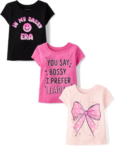 Miniatura 36 de The Children's Place Camisetas estampadas de manga corta para bebés y niñas pequeñas, con diseño de unicornios y mariposas, a la moda, paquete de 3