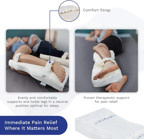 Miniatura 4 de Back Support Systems Knee-T - Almohada de espuma viscoelástica patentada, la mejor almohada para dormir de lado para aliviar el dolor de espalda