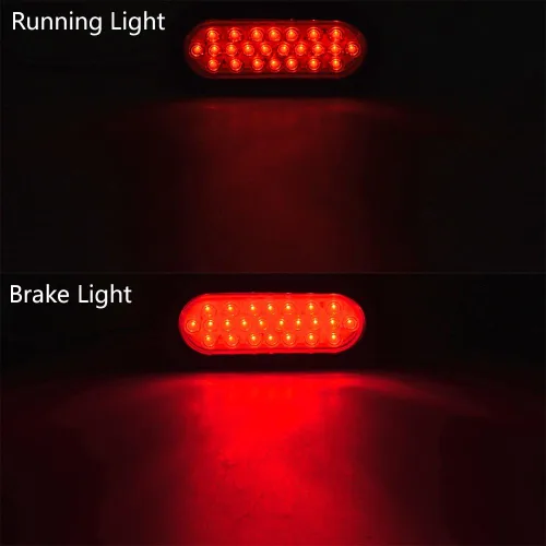 Miniatura 4 de Astra Depot, 1 par de faros traseros de LED ovalados rojos, 6 pulgadas, 10 diodos, con ojal y conector para camión o remolque, selladas, 4piezas