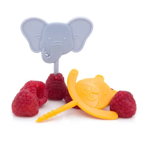 Miniatura 3 de BapronBaby Garden Foodie Picks (paquete de 2 unidades, rana y mariposa), utensilios para niños pequeños + preescolares, sin BPA, aptos
