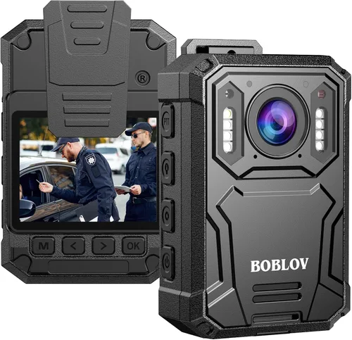 Miniatura 9 de BOBLOV Cámara corporal KJ23Pro 2K, cámara corporal de 256 GB con visión nocturna, batería de 4000 mAh para 15 horas de grabación continua