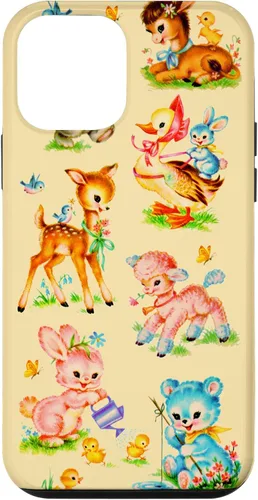 Miniatura 16 de Vintage Baby Animals Nursery 50's Retro Yellow Case for iPhone 17