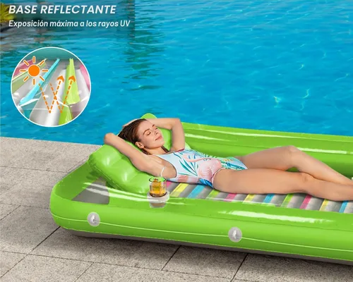 Miniatura 3 de Jasonwell - Flotador inflable para piscina, 4 en 1, almohadilla de bronceado para adultos, relajarse en la piscina, flotador lleno de juguetes