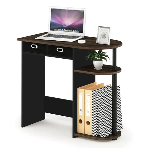Miniatura 21 de Furinno Estante de escritorio clásico, gabinete de escritorio de 5 estantes, estante para libros, organizador de escritorio de 3 niveles