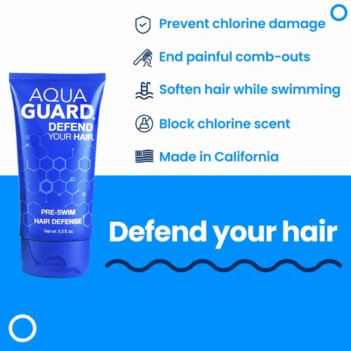 Miniatura 2 de AQUA GUARD Defensa del cabello antes de nadar, no más cabello de natación, evita daños por cloro + suaviza el cabello mientras nadas, fabricado