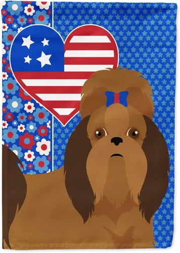 Miniatura 178 de Caroline's Treasures WDK5119GF - Bandera de jardín americana de Airedale Terrier de Estados Unidos, color negro y tostado, bandera decorativa
