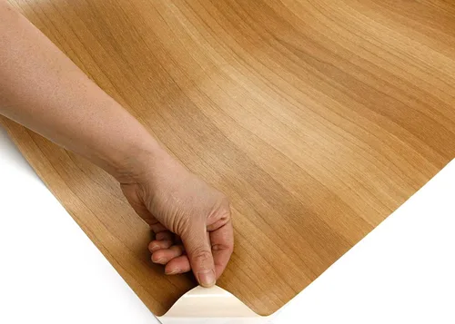 Miniatura 4 de ROSEROSA Papel tapiz autoadhesivo de madera de PVC para despegar y pegar, revestimiento de estante superior de encimera, color nogal