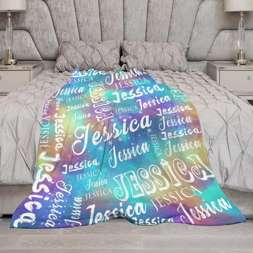 Miniatura 6 de Manta personalizada con nombre para niños, niñas, niños, niñas, manta personalizada con nombre para adultos, hombres y mujeres, mantas de bebé