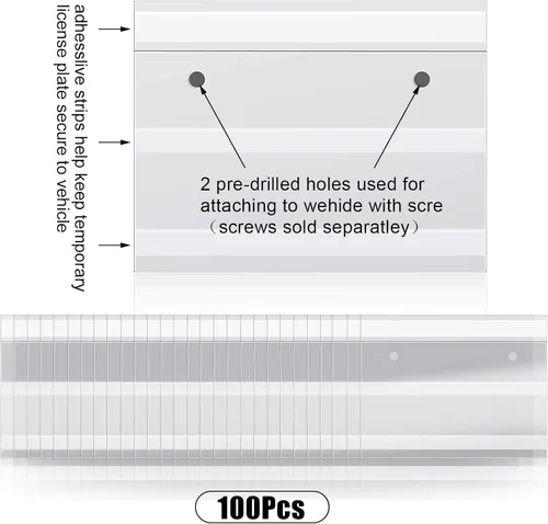 Miniatura 2 de Tallew 100 soportes temporales para bolsas de matrícula, fundas protectoras de plástico con adhesivo para concesionario de automóviles, 8 mil, 11.8