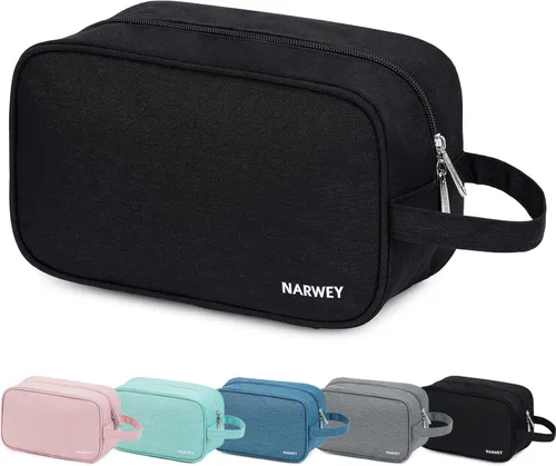 Miniatura 15 de Bolsa de aseo grande de tamaño completo, bolsa de cosméticos, bolsa de maquillaje de viaje, organizador para mujeres, hoja verde Z, M