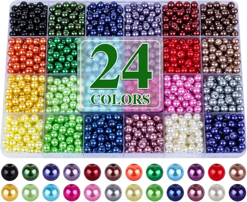 Miniatura 8 de XSEINO Juego de aproximadamente 7200 cuentas de vidrio de 0.236 pulgadas para hacer pulseras, 144 diseños surtidos, serie de colores especiales