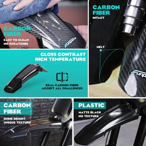 Miniatura 4 de Funparts Sur Ron Aleta delantera, guardabarros de fibra de carbono para motocicleta para Surron Sur Ron LBX X260 X160 Bicicleta eléctrica de tierra