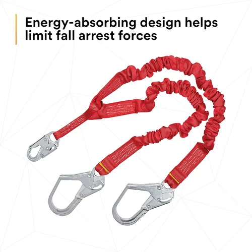 Miniatura 6 de 3M Protecta PRO 1340161 - Cordón de absorción de impactos 100% elástico, gancho a presión en el centro, ganchos de acero para barras de refuerzo