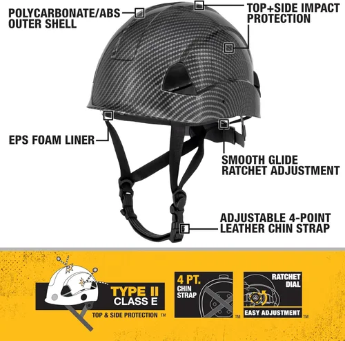 Miniatura 2 de DEWALT DPG22 Slate Tipo II Clase E Casco de seguridad de trinquete de 4 puntos (paquete de 12)