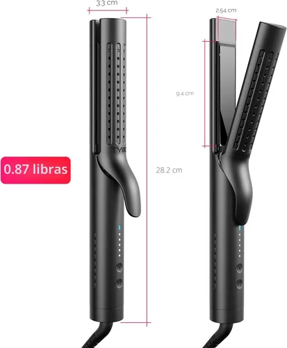Miniatura 7 de TYMO Airflow 2.0 - Plancha rizadora de pelo 2 en 1, rizador de pelo 2 en 1, varita rizadora de 1.25 pulgadas para cabello largo y corto, doble Negro