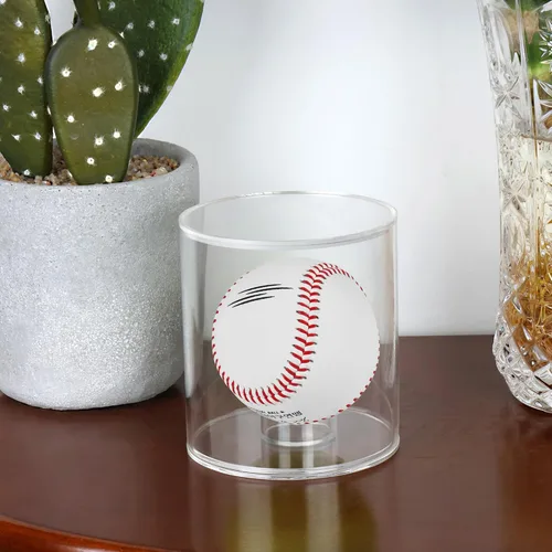 Miniatura 6 de Cilindro de exhibición de béisbol, vitrina acrílica más grande de 3.5 pulgadas de diámetro con soporte interior reemplazable para anillo de béisbol