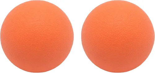 Pelota de masaje pequeña y dura, paquete de 2. Bolas de lacrosse tamaño de bola para fascia, punto de gatillo, tejido profundo, liberación Naranja