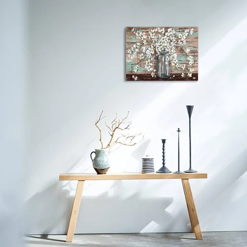Miniatura 2 de KERPEESU Lienzo para baño, diseño de flores, diseño moderno de granja, pintura para dormitorio, acuarela, decoración de pared, obra de arte Marrón