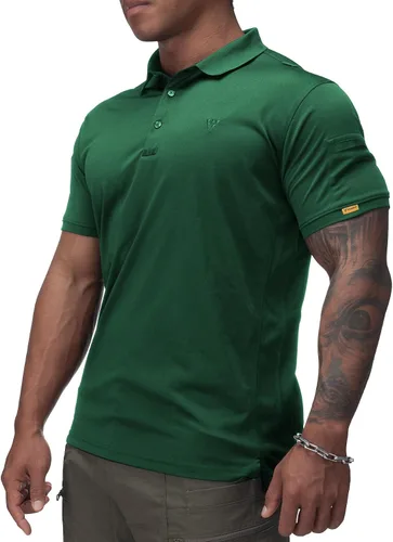 Miniatura 2 de IDOGEAR Polo táctico de manga corta de secado rápido rendimiento camisa de golf de ajuste regular camiseta con absorción de humedad