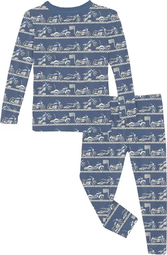 Miniatura 29 de KicKee Pants Conjunto de pijama de manga larga con estampado de piezas