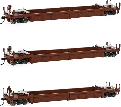 Evemodel C8749 HO Scale 40ft Well Car 1:87 Fondo cóncavo 40' Carro de coche plano (3pcs - marrón)