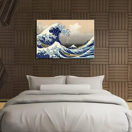 Miniatura 3 de Wieco Art Gran Ola de Kanagawa Katsushika Hokusai Impresiones en Lienzo Giclée Arte de Pared Paisaje Abstracto de Mar Pinturas para la Sala de Estar