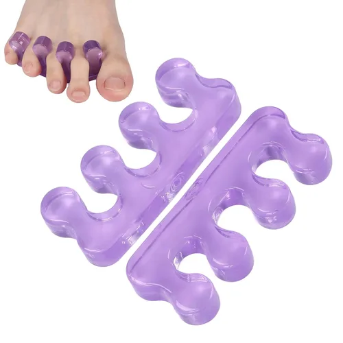 Separador de dedos de 2 piezas, estirador de dedos, uso repetido de silicona suave para evitar frotar los dedos de gel para aliviar el dedo del pie
