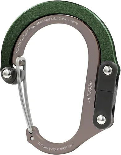 GEAR AID HEROCLIP - Mosquetón pequeño con clip y gancho para colgar bolsos, bolsos, linternas, cochecitos, herramientas, cascos, botellas de agua y