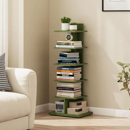 Miniatura 26 de TUTOTAK - Estantería estrecha, estantería de 8 niveles, estante de libros con espacio para la columna para espacios pequeños, estante de esquina