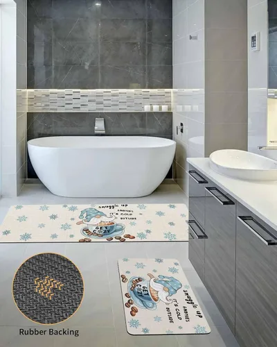 Miniatura 5 de Tapete de baño de gnomos de café, antideslizante, de secado rápido y absorbente, de tierra de diatomeas, para fregadero de cocina, lavable, tapete